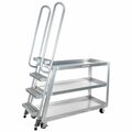 Vestil Hi-Duty Stock Picker Truck, Poly/Steel, Aluminum Frame/Steel Ladder, 3 Shelves, 500 lb SPA-HD-2252-5PU